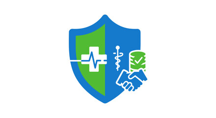 Fototapeta premium Medical protection shield symbol icon.