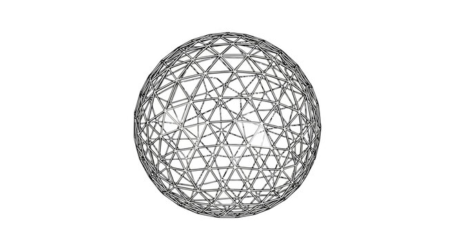 3d wireframe model of a geodesic sphere