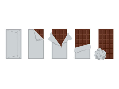 Chocolate bar unveiling showing the packaging being opened in a series of steps