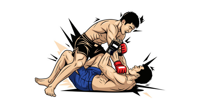 MMA Fighters Grappling