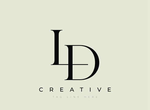 Logo design with ld letters and creative text