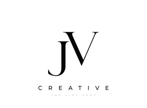 Letter JV creative logo design with tagline space