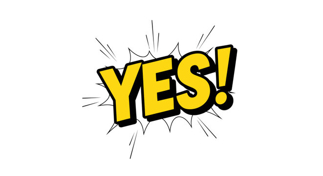 A comic book style yes exclamation mark.