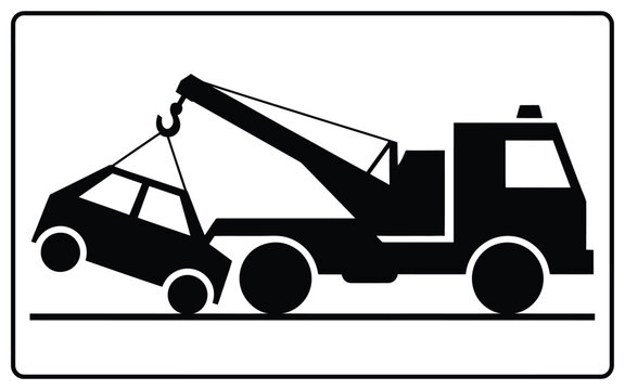 No parking road vector signs tow car away icons warning traffic sign, vehicle restriction and towing zone concept, urban traffic control and road safety regulation symbol vector