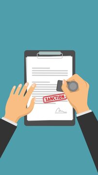 impose sanctions video animation vertical concept