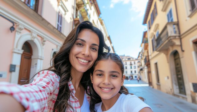 Mother and Daughter Taking Selfie on European Vacation for Mother's Day 2026