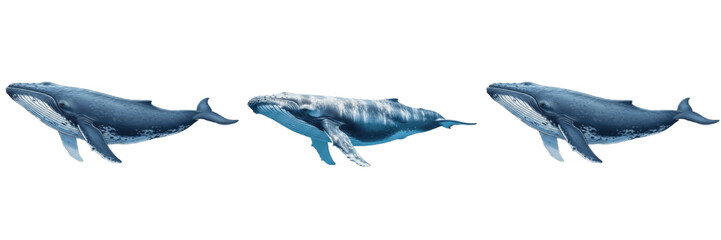 Blue Whale Swimming PNG Cutout - Isolated Marine Giant Mammal on Transparent Background for Ocean Wildlife and Sea Life Graphics © Ibrar