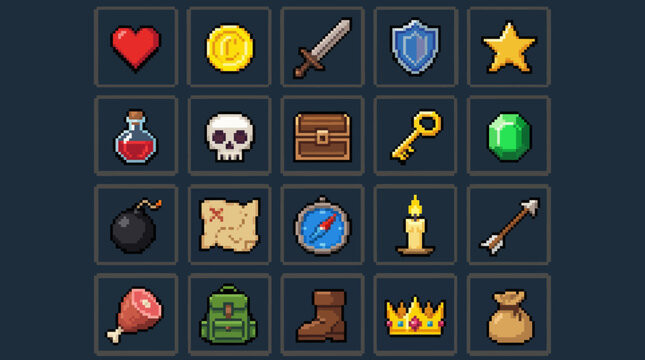 Pixel Art Game Item Icons