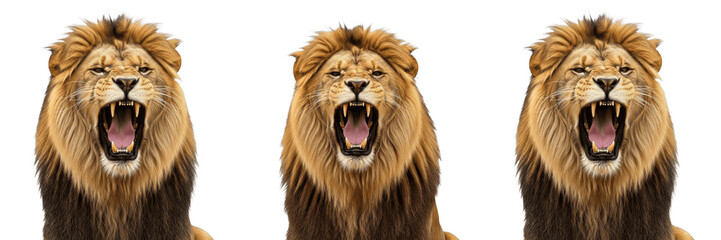 Roaring Male Lion Head PNG Cutout - Isolated King of the Jungle Mouth Open for Africa Safari and Wildlife Predator Graphics © Ibrar