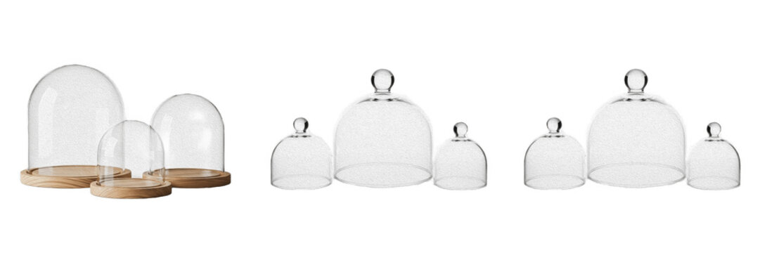 Glass Bell Jar Cloche PNG - Isolated Transparent Dome for Food Display and Kitchen Decor Background Element