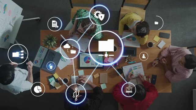 Concept of managing online folders with digital file organization, cloud storage, and secure sharing. Online folders improve workflow, online folders ensure access control. Funnel
