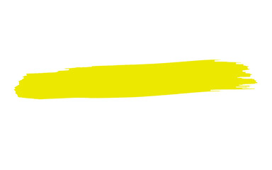 Yellow paint brush stroke on white background, vibrant acrylic smear texture, horizontal highlighter mark for graphic design and text highlighting © Zaingill