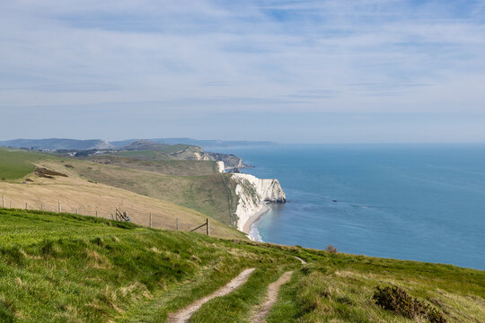 Looking east towards Bat's Head from White Nothe, along the Jurassic Coast in Dorset