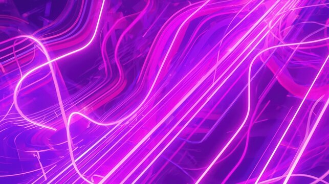 Vibrant neon light trails swirling in ultraviolet spectrum abstract background