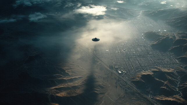 UFO over town