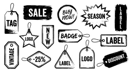 Obraz premium Sale tag set label badge discount and price sticker grunge