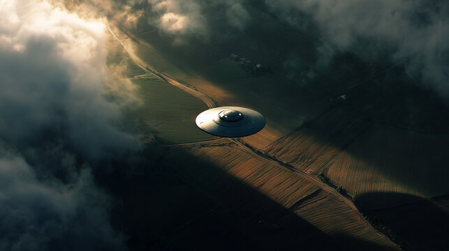 UFO over countryside