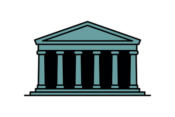 Fototapeta premium Classical building facade with Ionic columns and pediment.