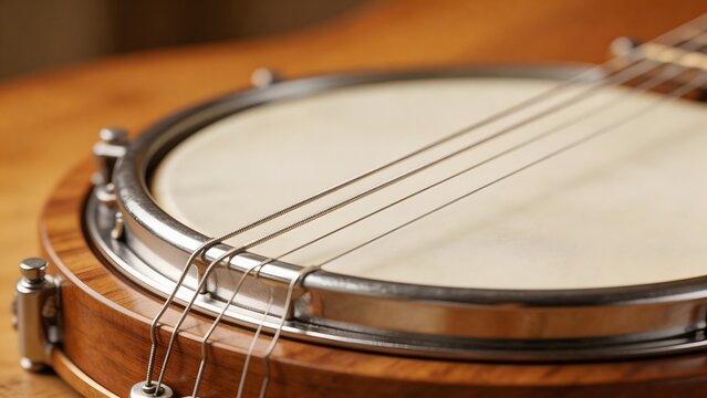 Closeup of a banjo