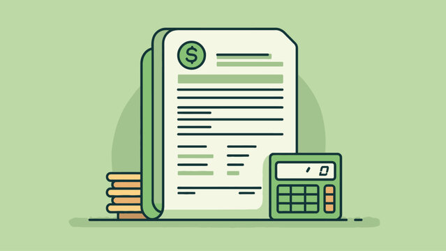 Financial document with calculator icon representing accounting and billing services
