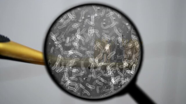 Toothbrush With Magnified Bacteria and Germs on Bristles