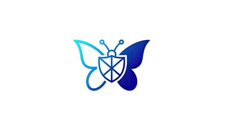 Fototapeta premium Abstract butterfly shield logo design on a white background vector graphic