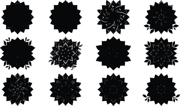 Luxury gold foil starburst seals and award badges vector set with metallic texture for premium product certification labels