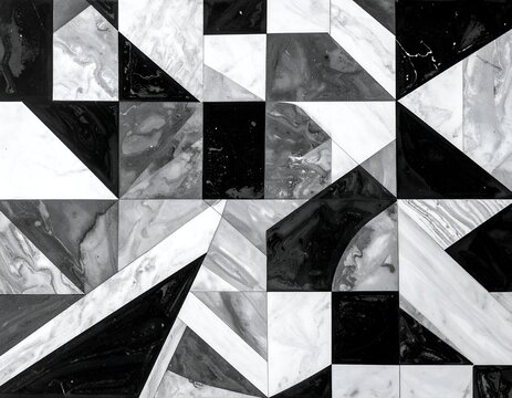 Abstract black and white marble