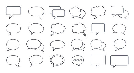 Obraz premium Collection of speech bubbles for communication and chat icons.