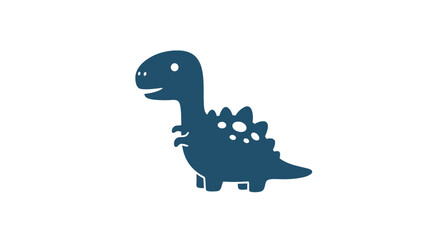 Fototapeta premium Blue Cartoon Dinosaur Silhouette Illustration Design.