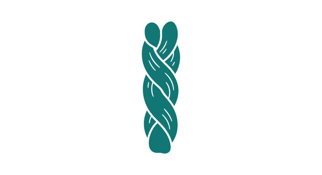 Green Braided Rope or Cord Illustration.