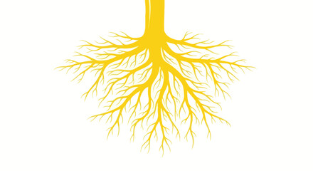 Golden Tree Roots Symbol - Growth, Stability, Connection, Foundation © aa