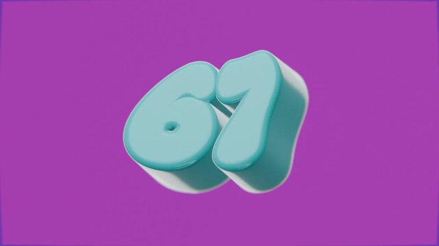 3d chunky text counting from 0 to 100, pink background