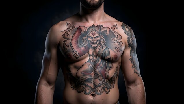 Man with big tattoo