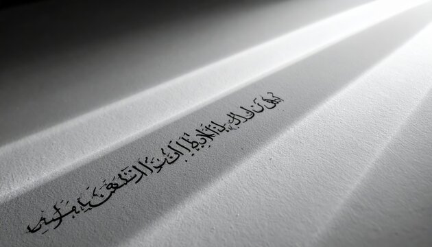 Ancient Arabic script beautifully inscribed on textured linen cloth with dramatic light and shadow play
