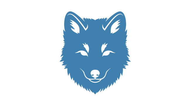 Blue Wolf Logo Design Illustration.