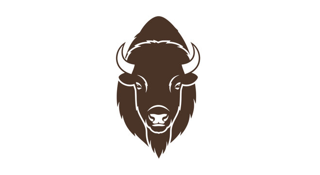 Bison Head Graphic Illustration Design Element.