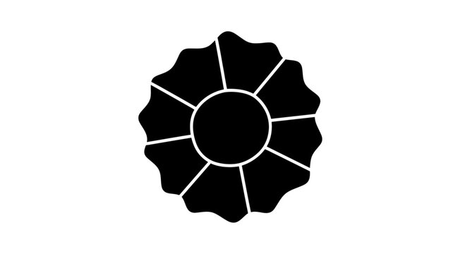 Black Gear with Eight Teeth Illustration.