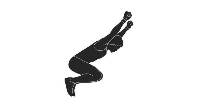 Woman Exercising with Jump Rope Silhouette.