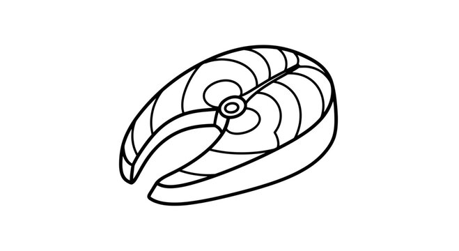 Black and White Nautilus Shell Illustration.