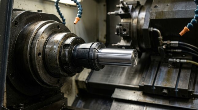 Medium shot capturing a spring collet holding a cylindrical workpiece with consistent pressure demonstrating precision and flexibility in CNC machining processes.