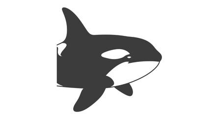 Black Silhouette of an Orca Whale. © Ambro