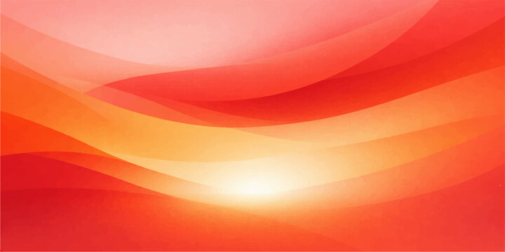 An abstract red background with flowing orange and yellow waves creates a vibrant motion texture and bright energy pattern for a modern vector wallpaper design