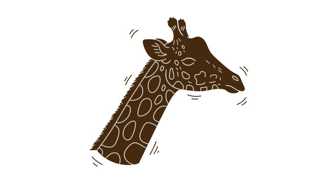 Giraffe Head Illustration with Spotted Pattern.