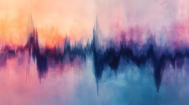 Vibrant Sound Wave with Pink, Orange, Purple and and Blue Hues