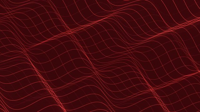 Abstract Red Wavy Grid Lines Seamless Loop Background Animation