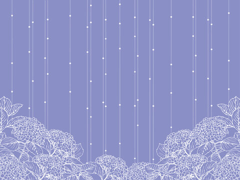 紫陽花と雨の梅雨のフレーム