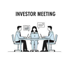 Fototapeta premium Business Meeting with Investors Discussing Growth Charts.