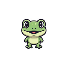 Fototapeta premium Cute cartoon frog character illustration.