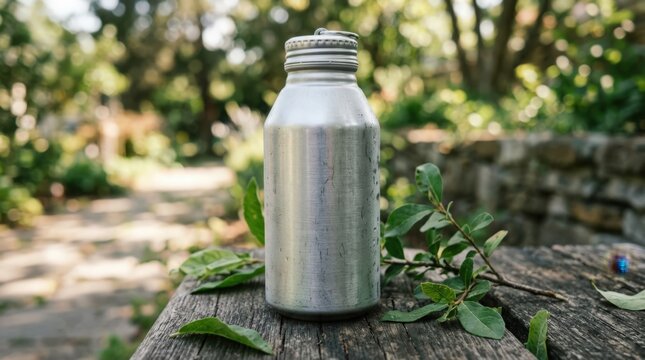 Medium shot of a lightweight beverage container made from advanced lightgauge metal emphasizing its recycled content and ecofriendly design.